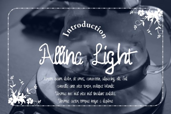 Allina Light: A Handwritten Font for Creative Publishing